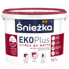 Латексная интерьерная матовая краска Sniezka Eko Plus белая 1 л (1,37 кг)