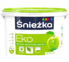 Акриловая матовая краска Sniezka Eko снежно-белая, 3 л (4,2 кг)