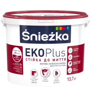 Латексная интерьерная матовая краска Sniezka Eko Plus белая 5 л (6,8 кг) 