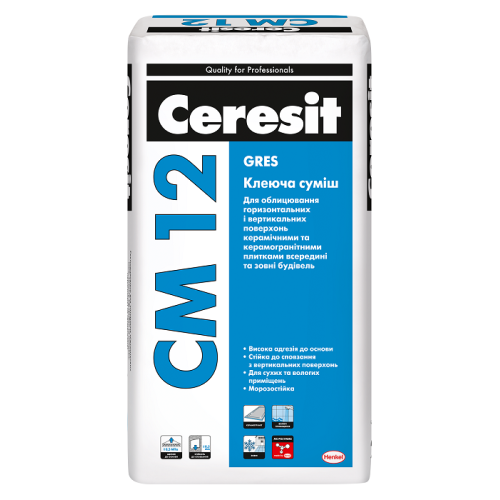 Клей для керамограніту Ceresit СМ 12 Gres 25 кг