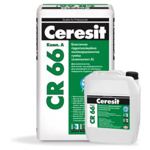 Смесь гидроизоляционная Ceresit CR 66 эластичная, 17,5 кг + 5 л