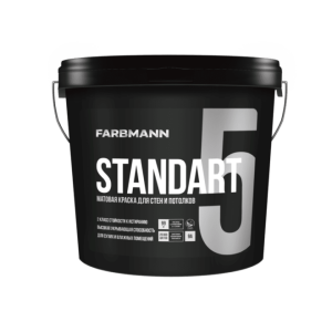 Латексная интерьерная краска матовая Farbmann Standart 5 противогрибковая белая 9 л