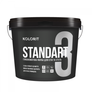 Латексная интерьерная краска глубокоматовая Kolorit Standart 3 белая 2,7 л