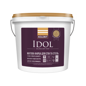 Латексная интерьерная краска матовая Kolorit Idol белая 0,9 л