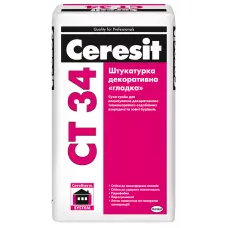 Декоративна штукатурка гладка Ceresit СТ 34 25 кг