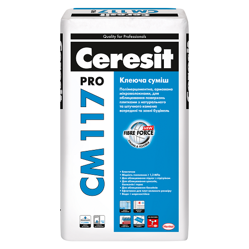 Клей для плитки термостійкий Ceresit СМ 117 Рro 27 кг 
