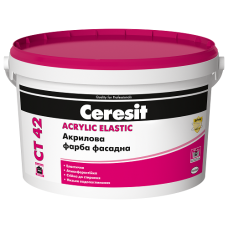 Фасадная краска акриловая эластичная Ceresit CT 42 Acrylic Elastic белая 3 л