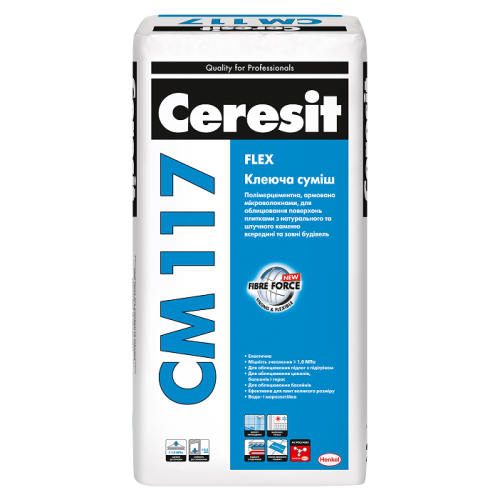 Клей для плитки термостійкий Ceresit СМ 117 Flex 25 кг 