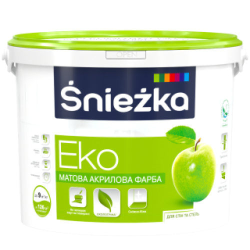 Акриловая матовая краска Sniezka Eko снежно-белая 15 л (16,1 кг)