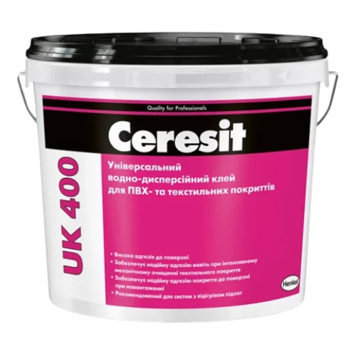 Клей для лінолеуму, ПВХ та ковроліну Ceresit UK 400, 7 кг