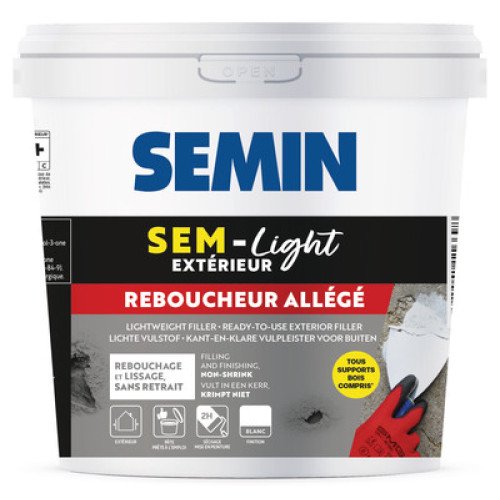 Шпаклівка для ремонту фасадних тріщин Semin Sem light exterieur, 5 л
