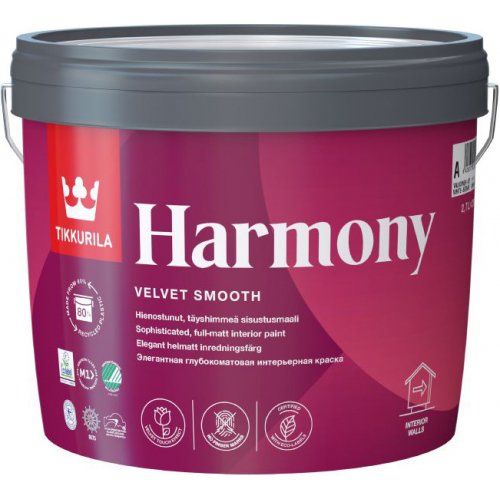 Акрилатная интерьерная краска глубокоматовая Tikkurila Harmony прозрачная 0,9 л