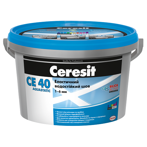 Затирка для швов водостойкая Ceresit СЕ 40 Aquastatic Черный 2 кг 