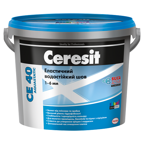 Затирка для швов водостойкая Ceresit CE 40 Aquastatic Натура 5 кг